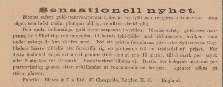 Sydsvenska dagbladet 4 jan 1910